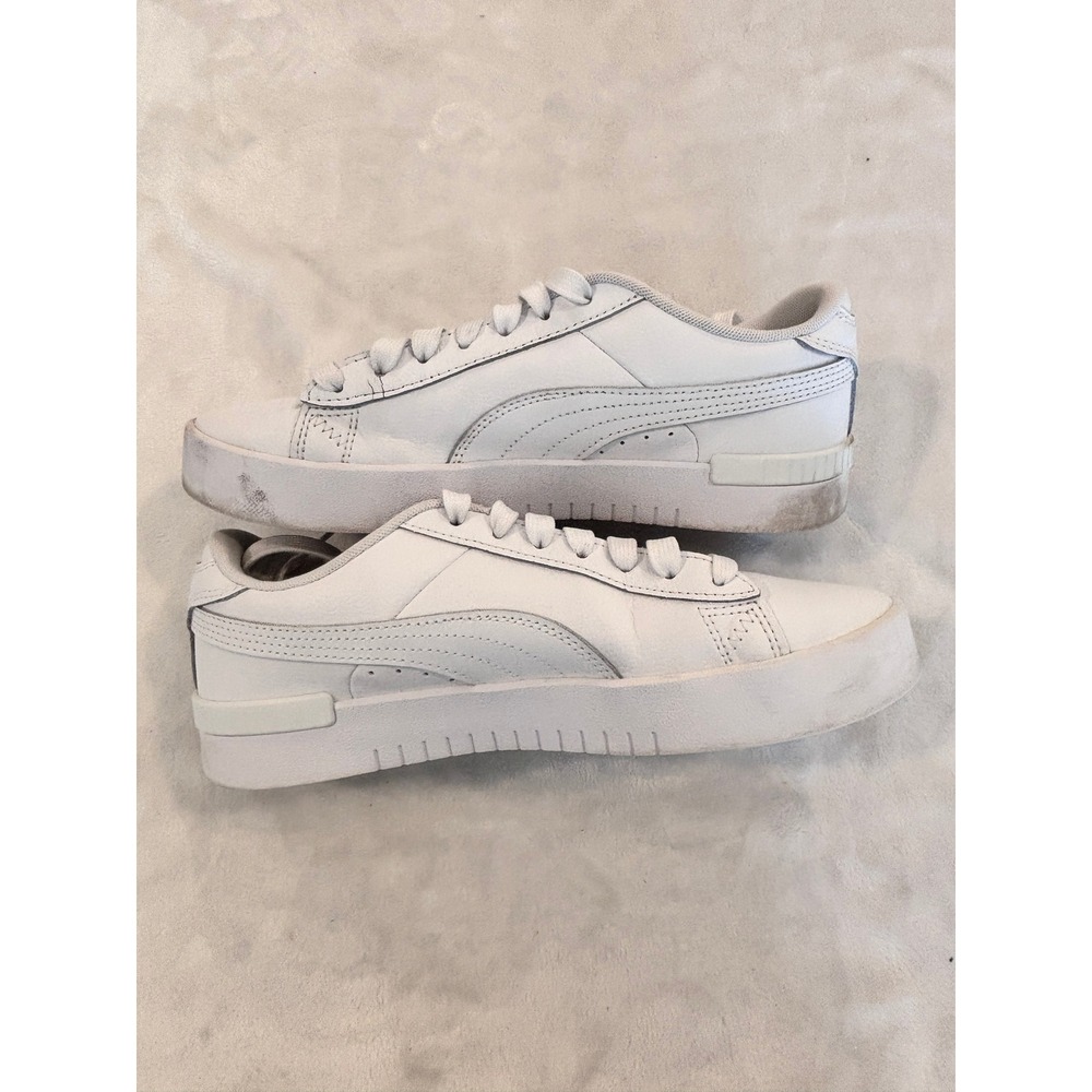Puma Jada Womens White Gold Platform Sneakers Low Top Shoes 380751-01 Size 8